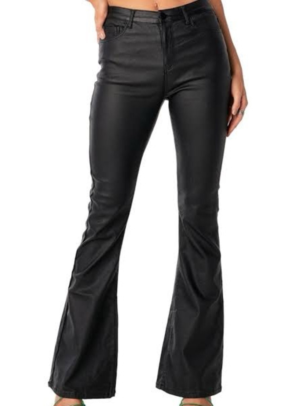 Edikted flare faux leather pants